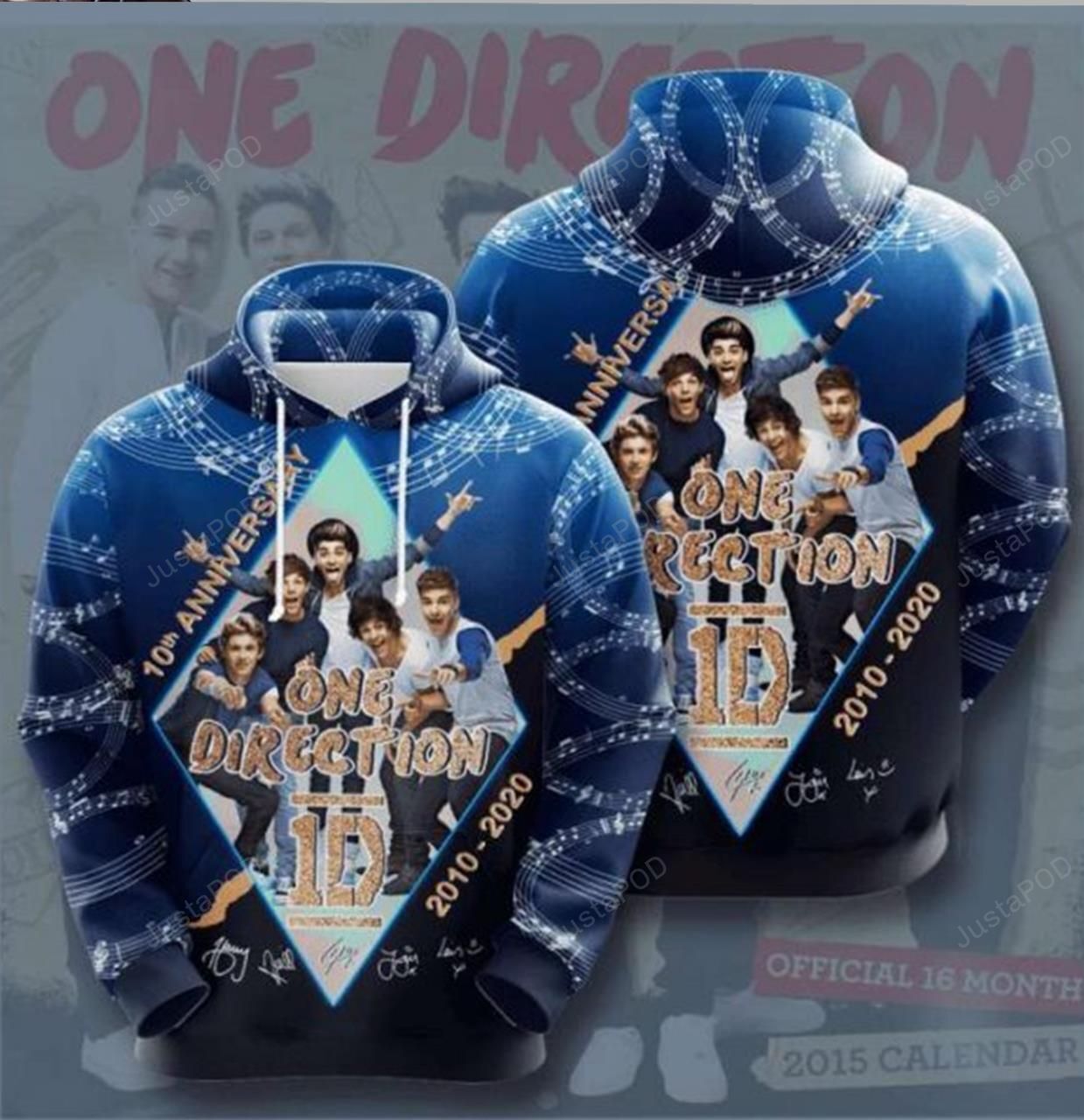 One Direction Anniversary 3d All Over Print Hoodie Zip-up Hoodie