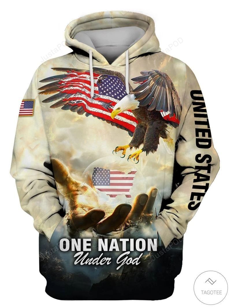 One Nation Under God Eagle Flag 3d All Over Print Hoodie Zip-up Hoodie