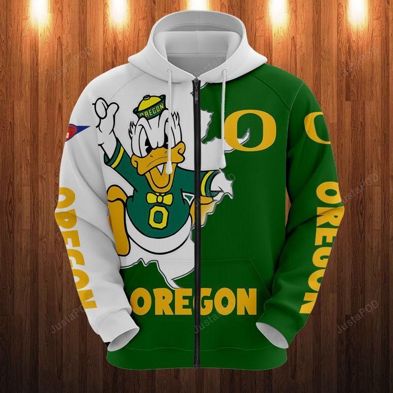 Oregon Ducks 3d All Over Print Hoodie Zip-up Hoodie-trungten-s436p