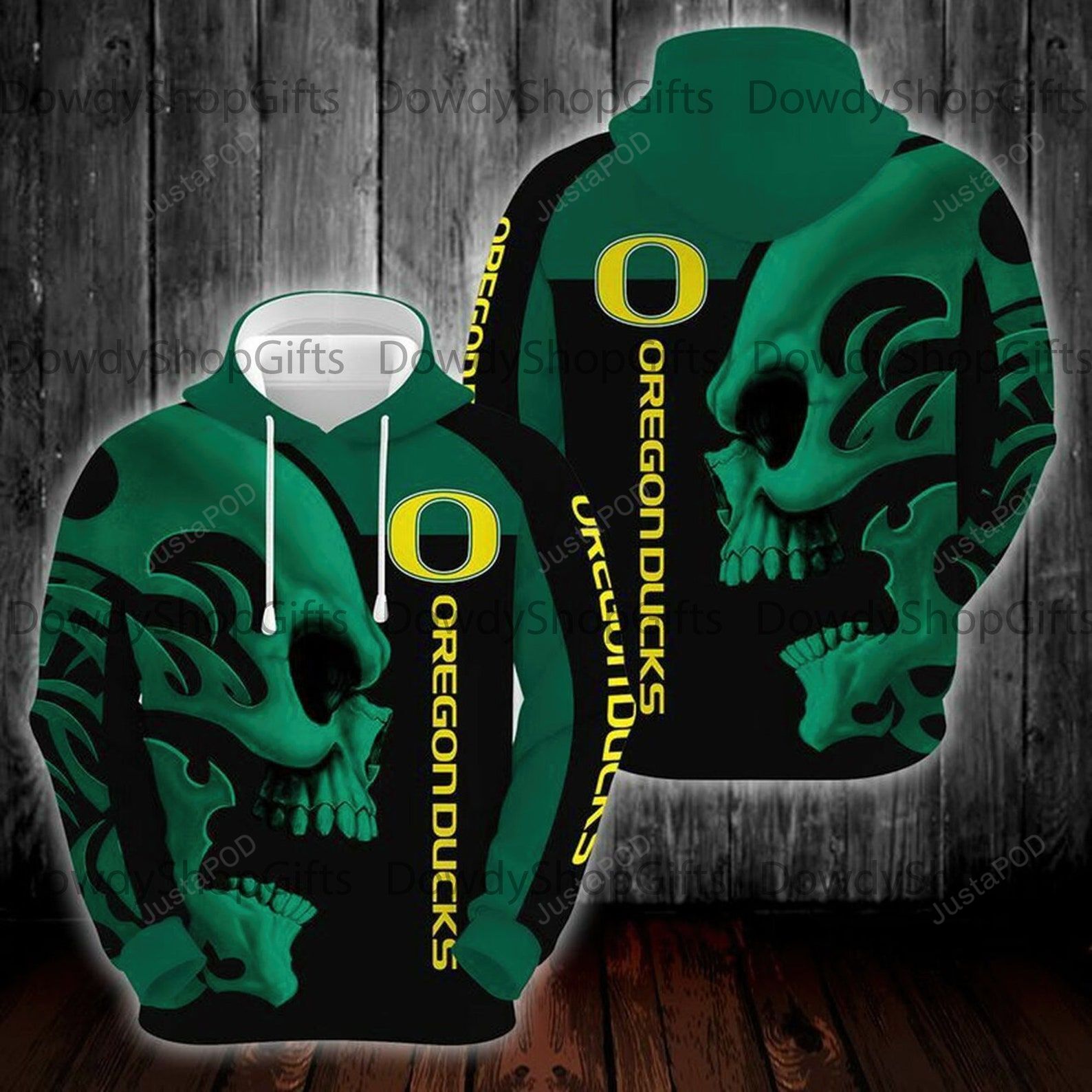 Oregon Ducks 3d All Over Printed Hoodie Zip- Up Hoodie