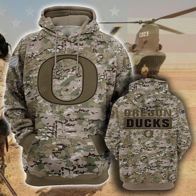 Oregon Ducks Camo Pattern 3d All Over Print Hoodie Zip-up Hoodie