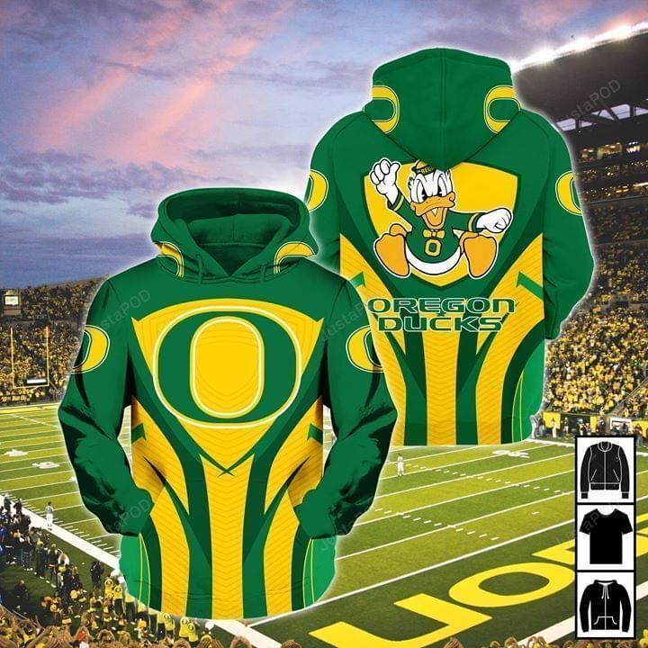 Oregon Ducks Mascot Ncaa 3d All Over Print Hoodie Zip-up Hoodie