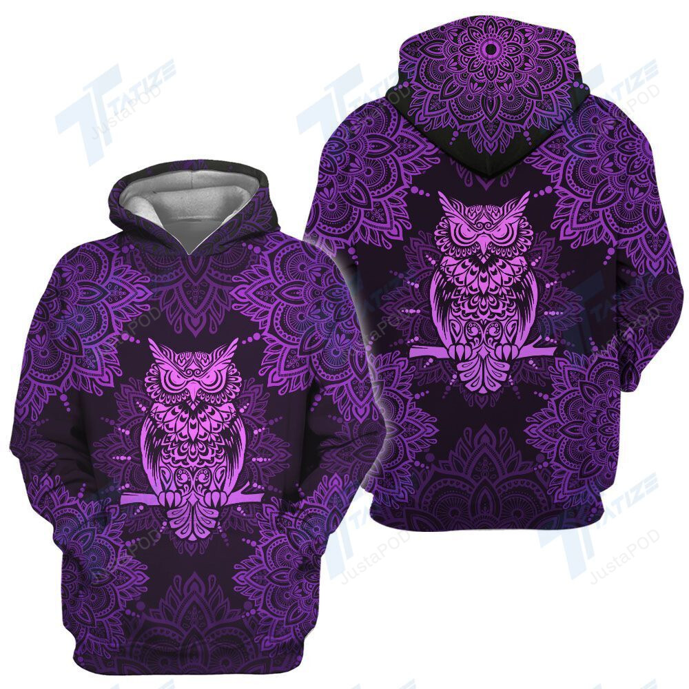 Owl Mandala 3d All Over Print Hoodie Zip-up Hoodie