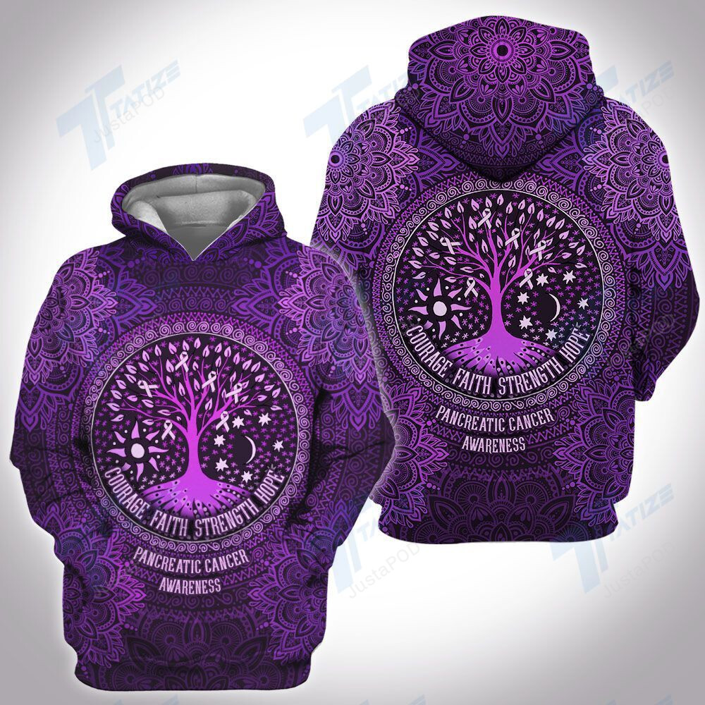 Pancreatic Cancer Mandala Tree Of Life 3d All Over Print Hoodie Zip-up Hoodie