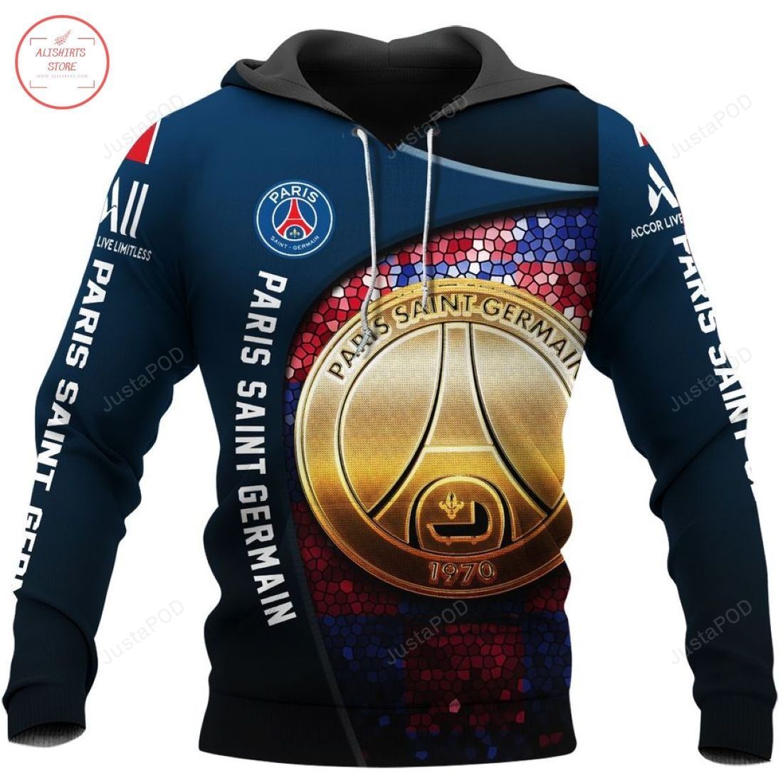 Paris Saint Germain Fc 3d All Over Print Hoodie Zip-up Hoodie