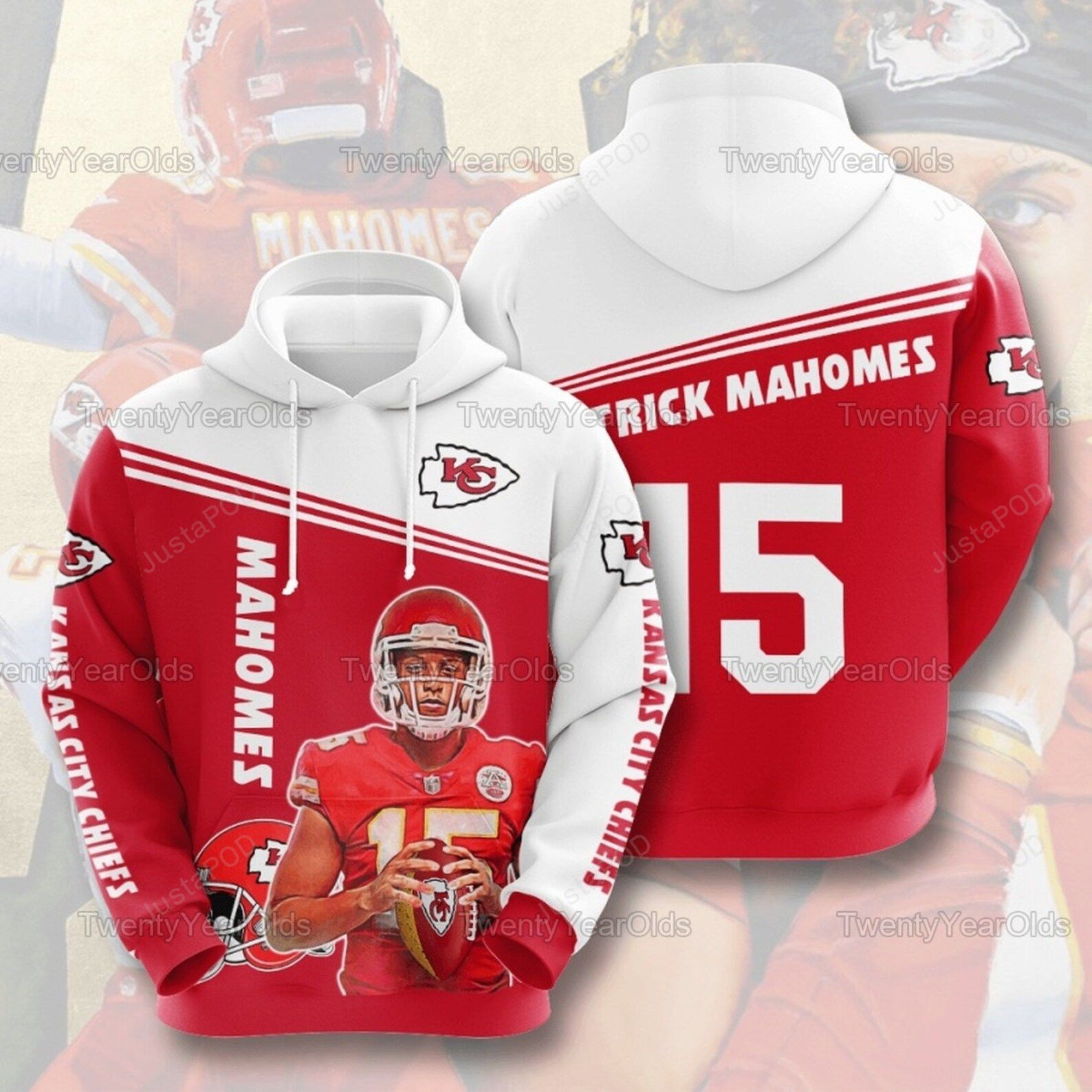 Patrick Mahomes Kansas City Chiefs 3d All Over Print Hoodie Zip-up Hoodie