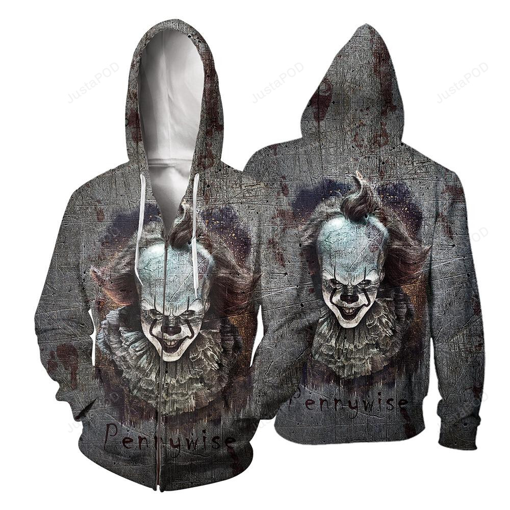 Pennywise 3d All Over Print Hoodie Zip-up Hoodie