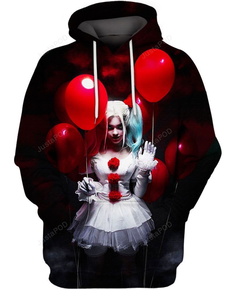 Pennywise Quinn 3d All Over Print Hoodie Zip-up Hoodie