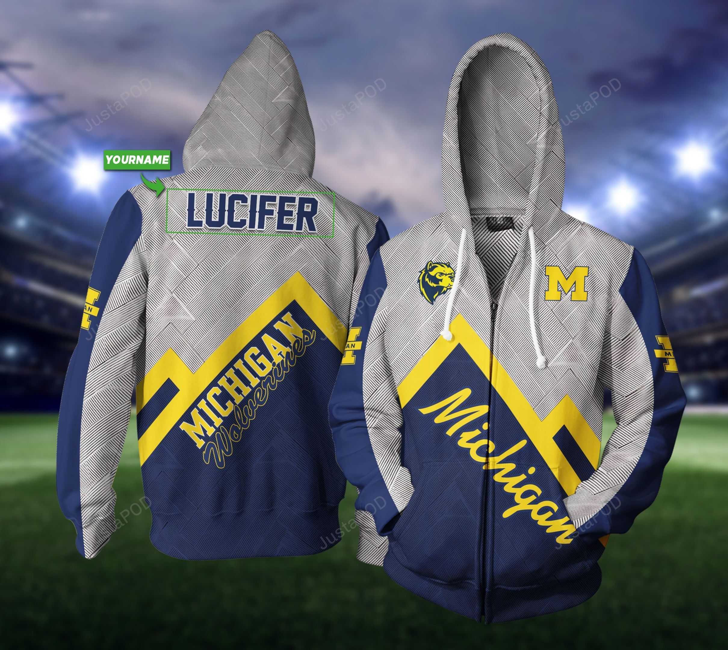 Personalized 05 Michigan Wolverines 3d Hoodie Custom Name 3d All Over Printed Hoodie