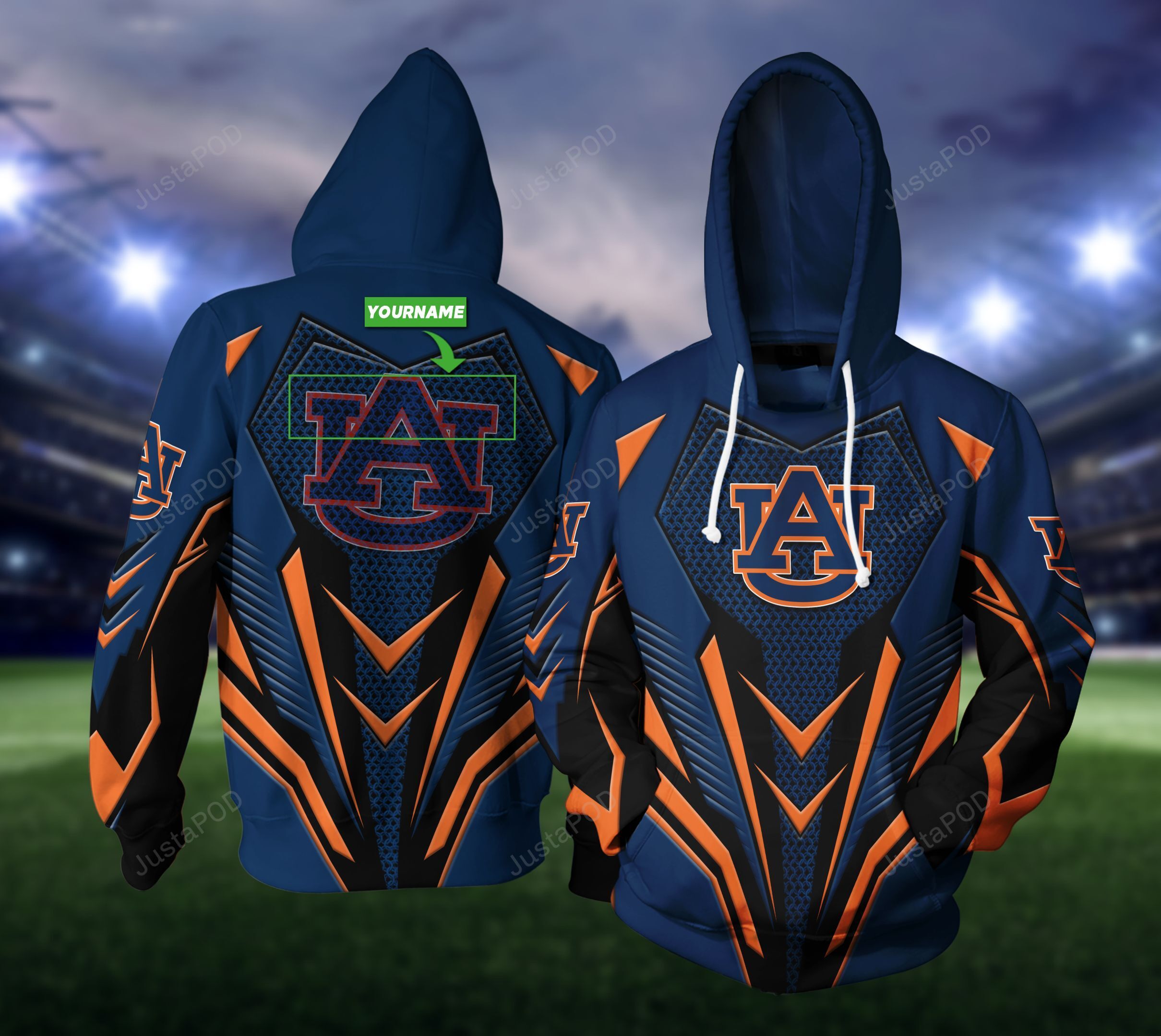 Personalized 3d Hoodie Auburn Tigers Custom Name 3d All Over Printed Hoodie