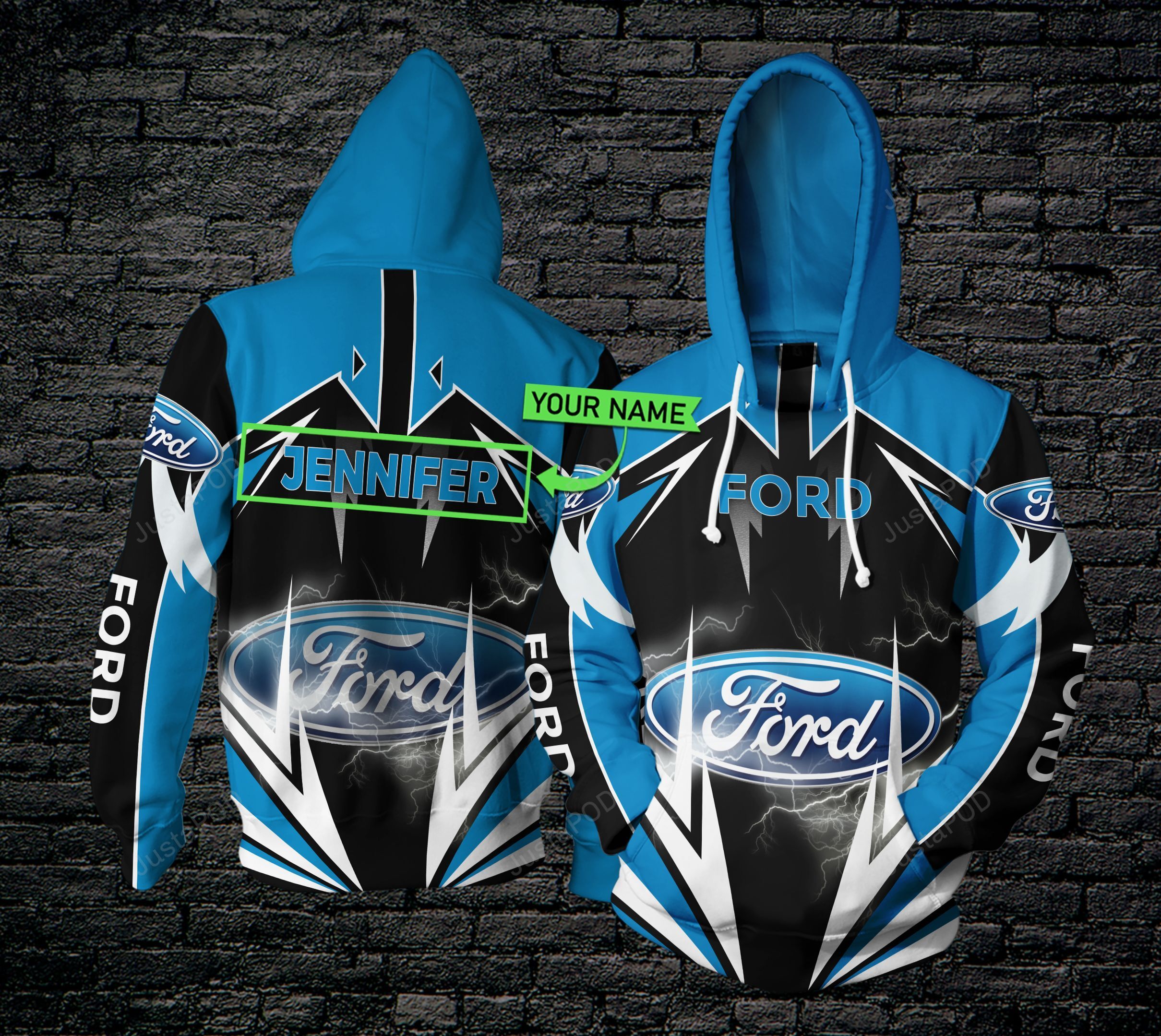 Personalized 3d Hoodie Car Ford Lightning Custom Name 3d All Over Printed Hoodie