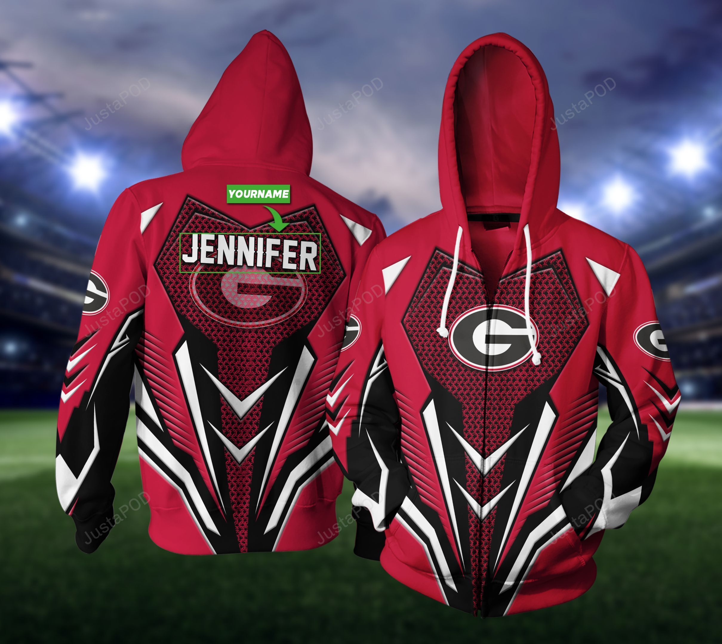 Personalized 3d Hoodie Georgia Bulldogs Custom Name 3d All Over Printed Hoodie-trungten-793wh