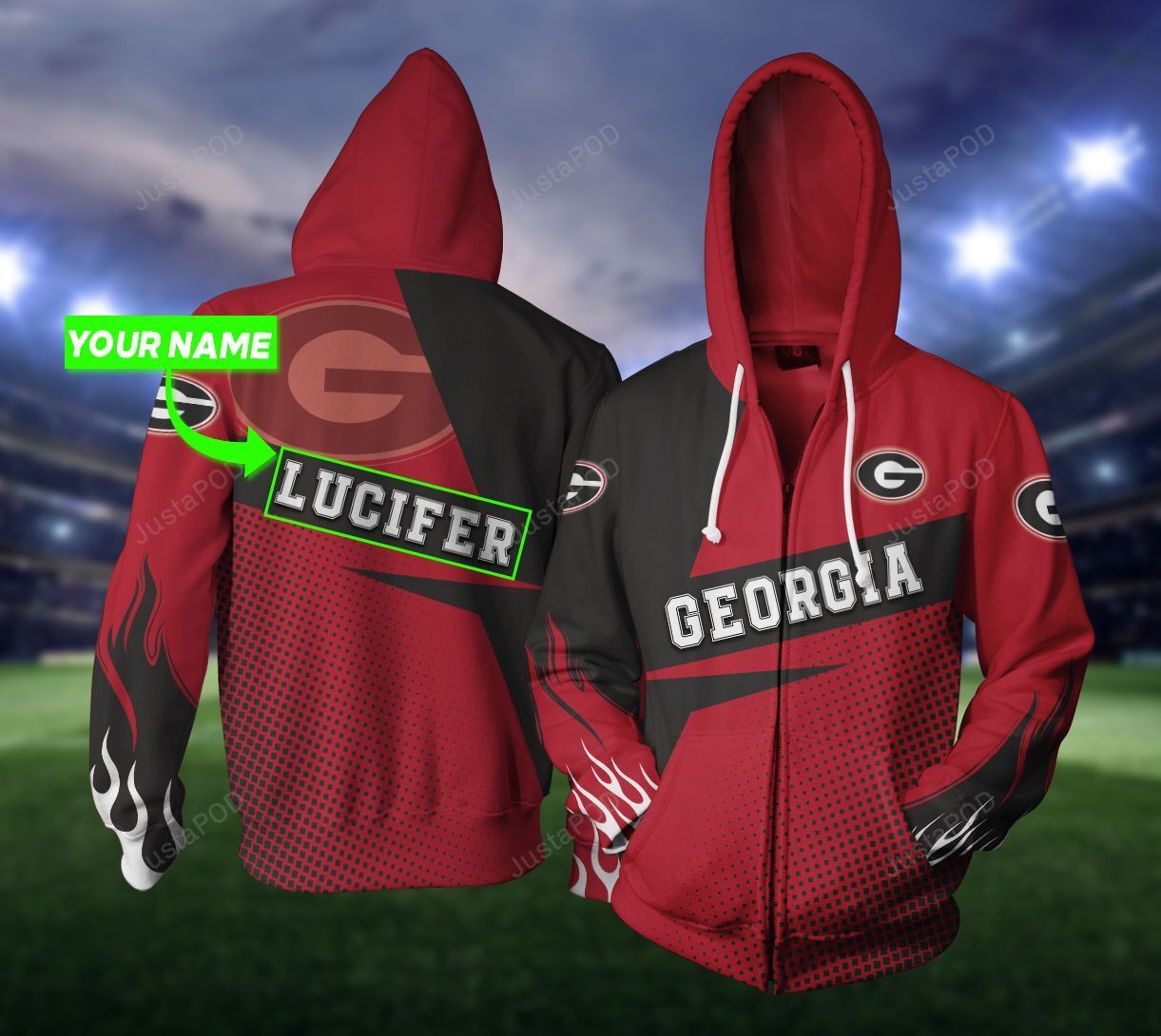 Personalized 3d Hoodie Georgia Bulldogs Custom Name 3d All Over Printed Hoodie-trungten-p5qo9