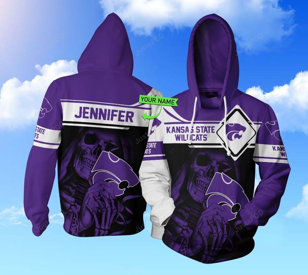 Personalized 3d Hoodie Kansas State Wildcats Football Custom Name 3d All Over Printed Hoodie