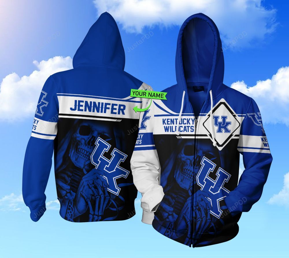 Personalized 3d Hoodie Kentucky Wildcats Football Custom Name 3d All Over Printed Hoodie