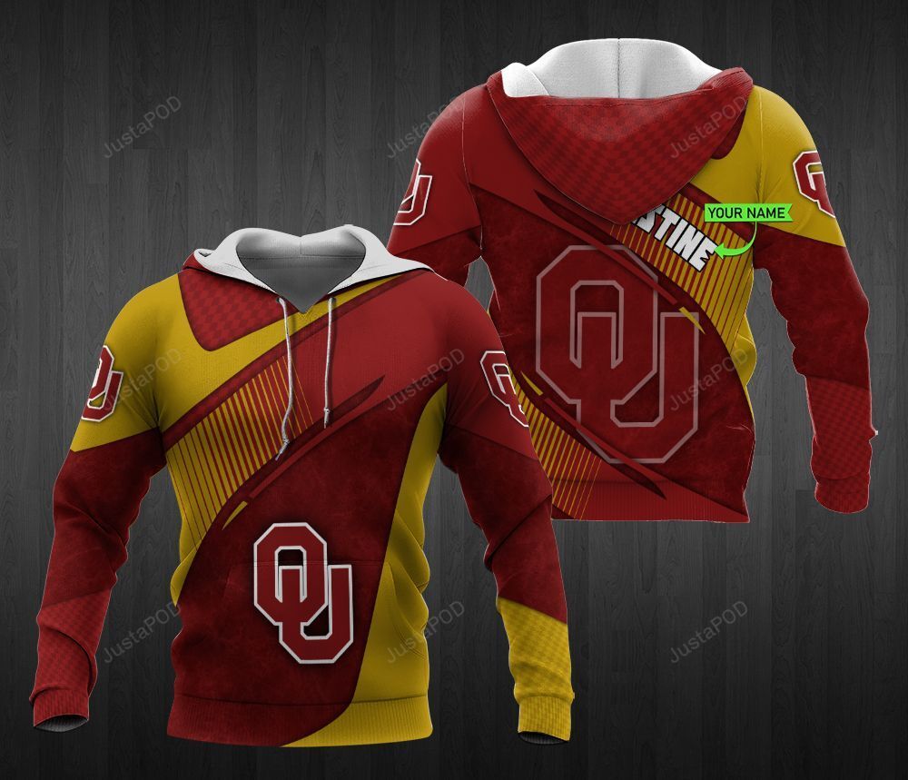 Personalized 3d Hoodie Oklahoma Sooners Custom Name 3d All Over Printed Hoodie-trungten-6df1m