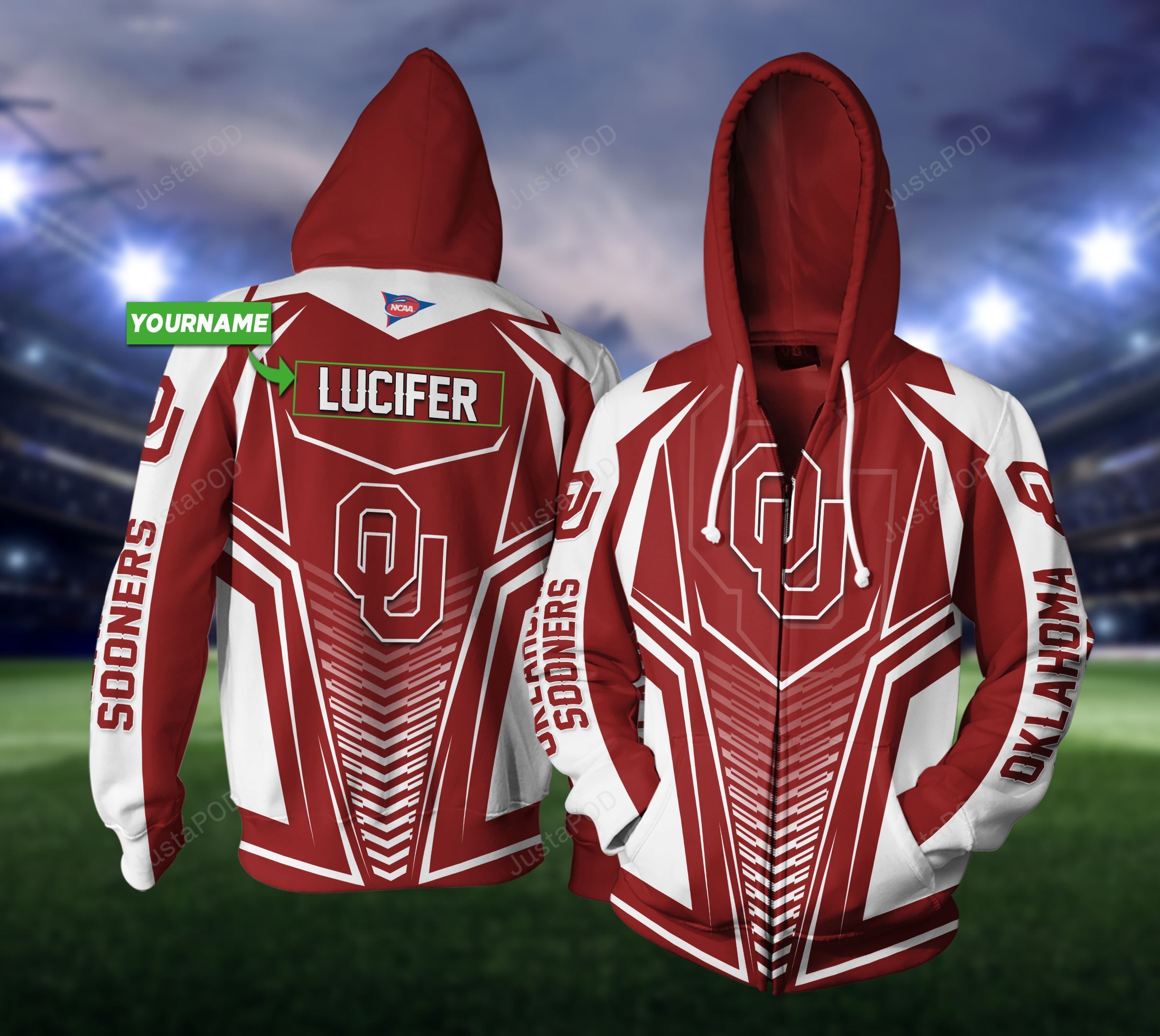 Personalized 3d Hoodie Oklahoma Sooners Custom Name 3d All Over Printed Hoodie-trungten-f0is5