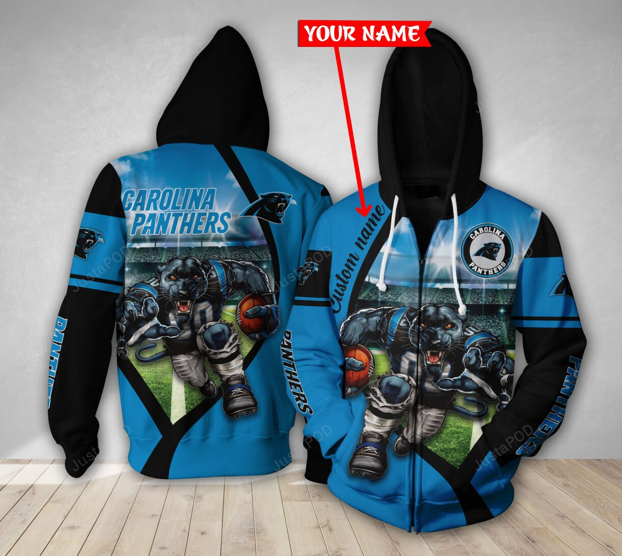 Personalized Carolina Panthers 3d Mascot Custom 3d All Over Print Hoodie