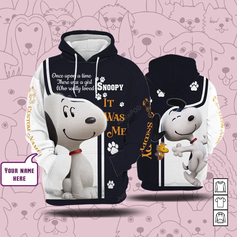 Personalized Cartoon Character It Was Snoopy Form Hoodie Custom Name Unisex Men Women 3d All Over Print Hoodie