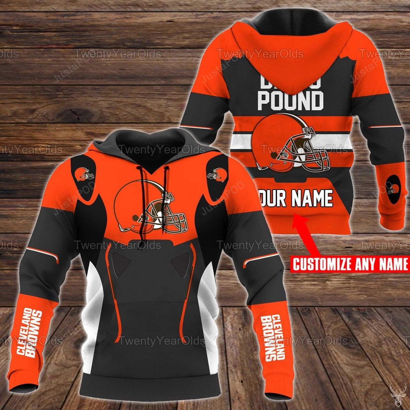 Personalized Cleveland Browns Custom 3d All Over Print Hoodie Zip-up Hoodie