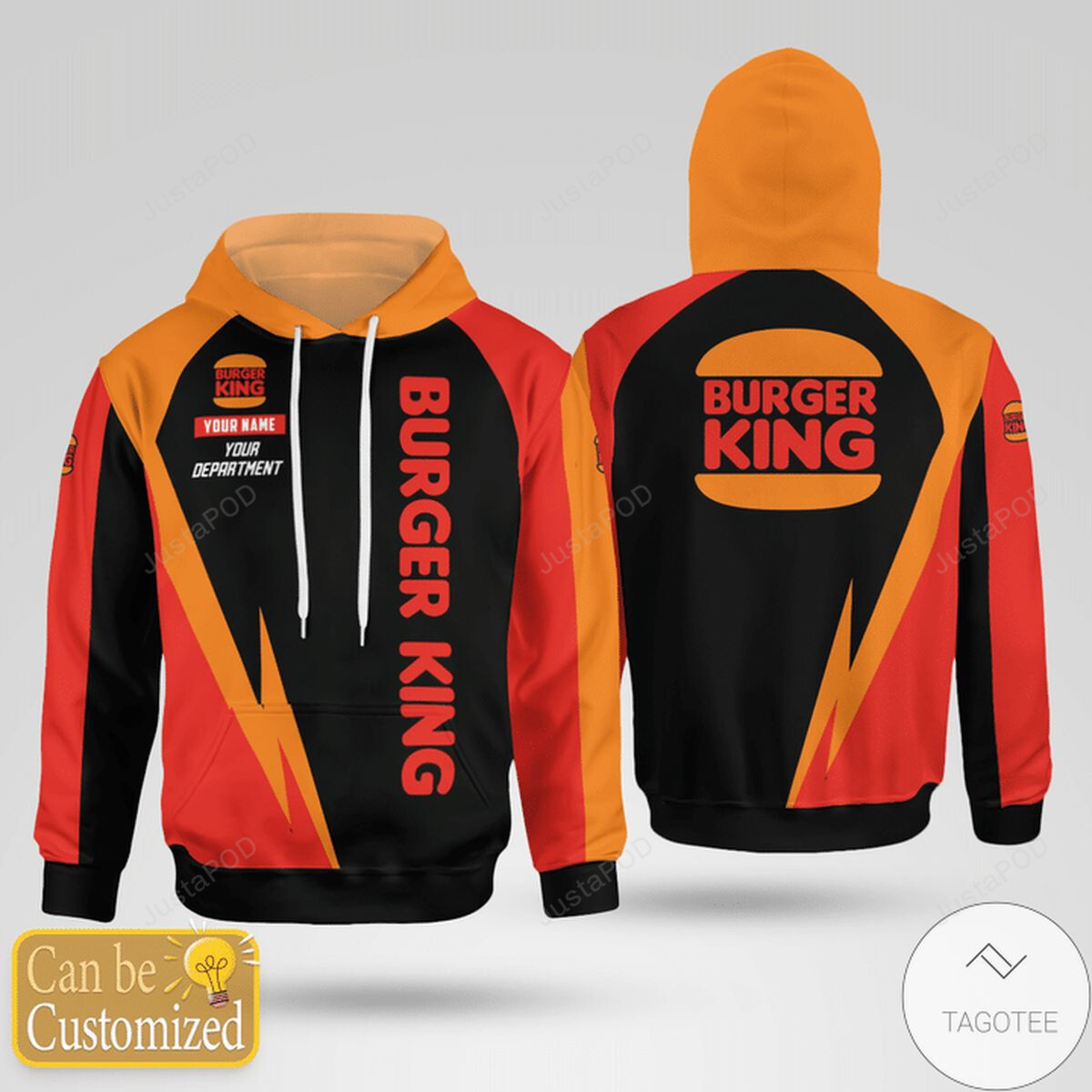 Personalized Custom Name And Department Amazing Burger King For Unisex 3d All Over Print Hoodie Zip-up Hoodie