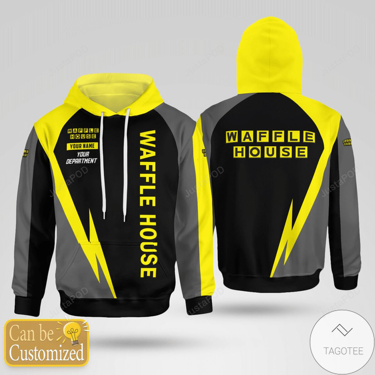 Personalized Custom Name And Department Waffle House For Unisex 3d All Over Print Hoodie Zip-up Hoodie