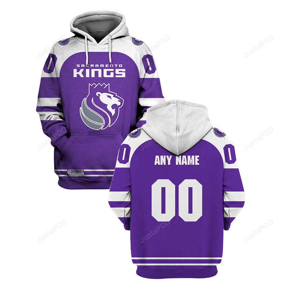 Personalized Custom Name And Number Nba Sacramento Kings 3d Hoodie Style 10