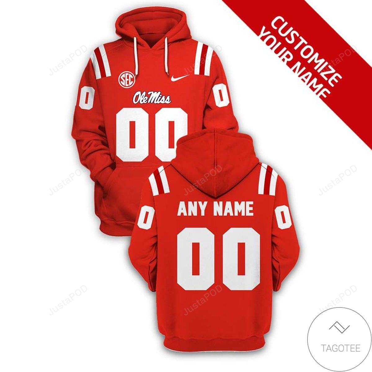 Personalized Custom Name And Number Ole Miss Rebels For Unisex 3d All Over Print Hoodie Zip-up Hoodie