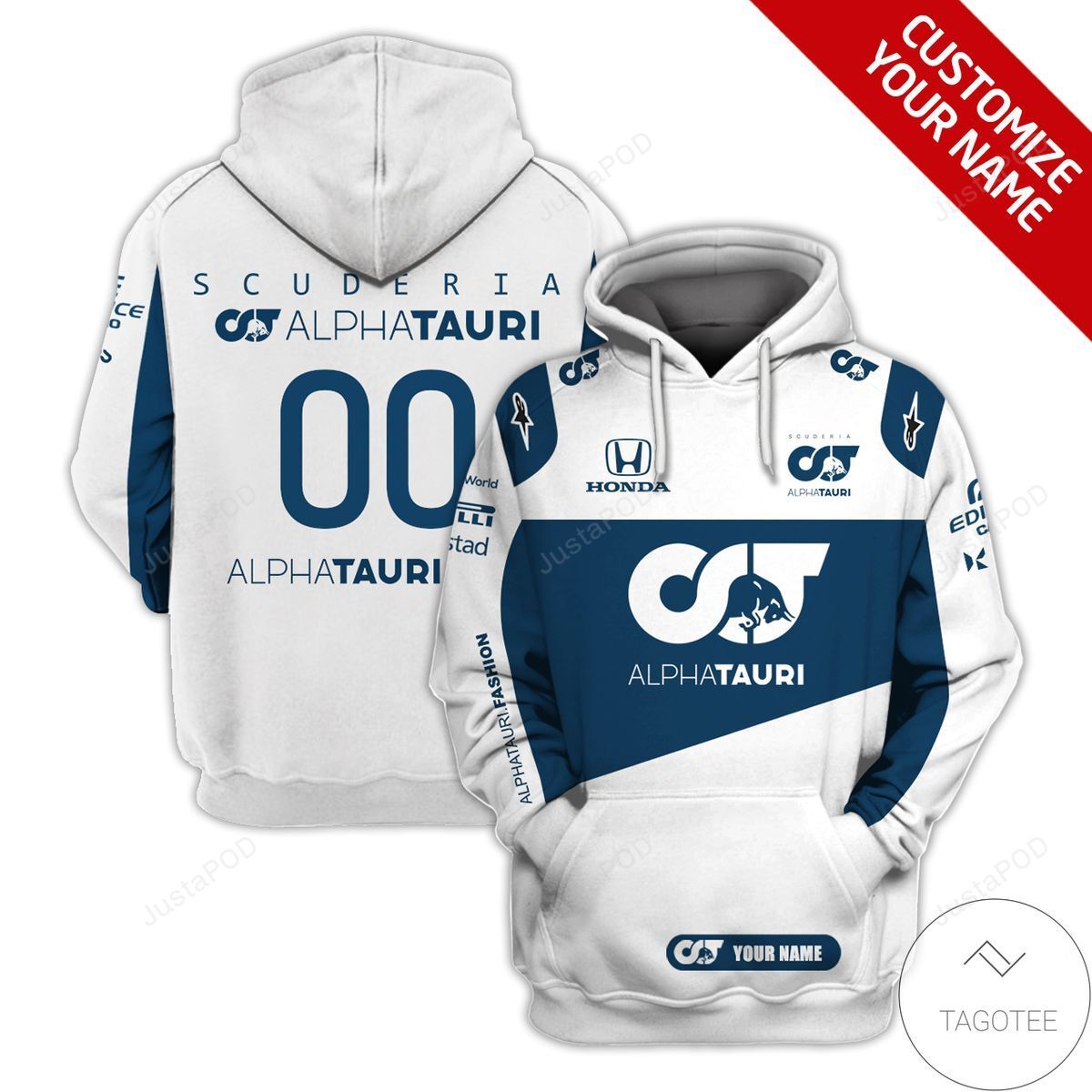 Personalized Custom Name And Number Scuderia Alphatauri F1 For Unisex 3d All Over Print Hoodie Zip-up Hoodie