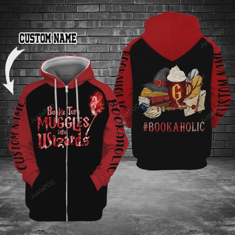 Personalized Custom Name Books Turn Muggles Into Wizards 3d All Over Print Hoodie Zip-up Hoodie-trungten-vtfo6