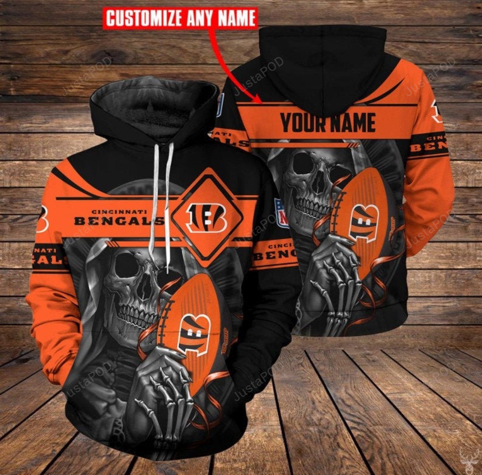 Personalized Custom Name Cincinnati Bengals 3d All Over Print Hoodie Zip-up Hoodie