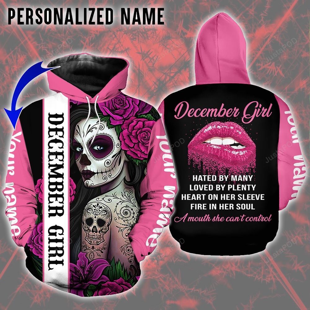 Personalized December Girl Custom Name 3d All Over Print Hoodie Zip-up Hoodie