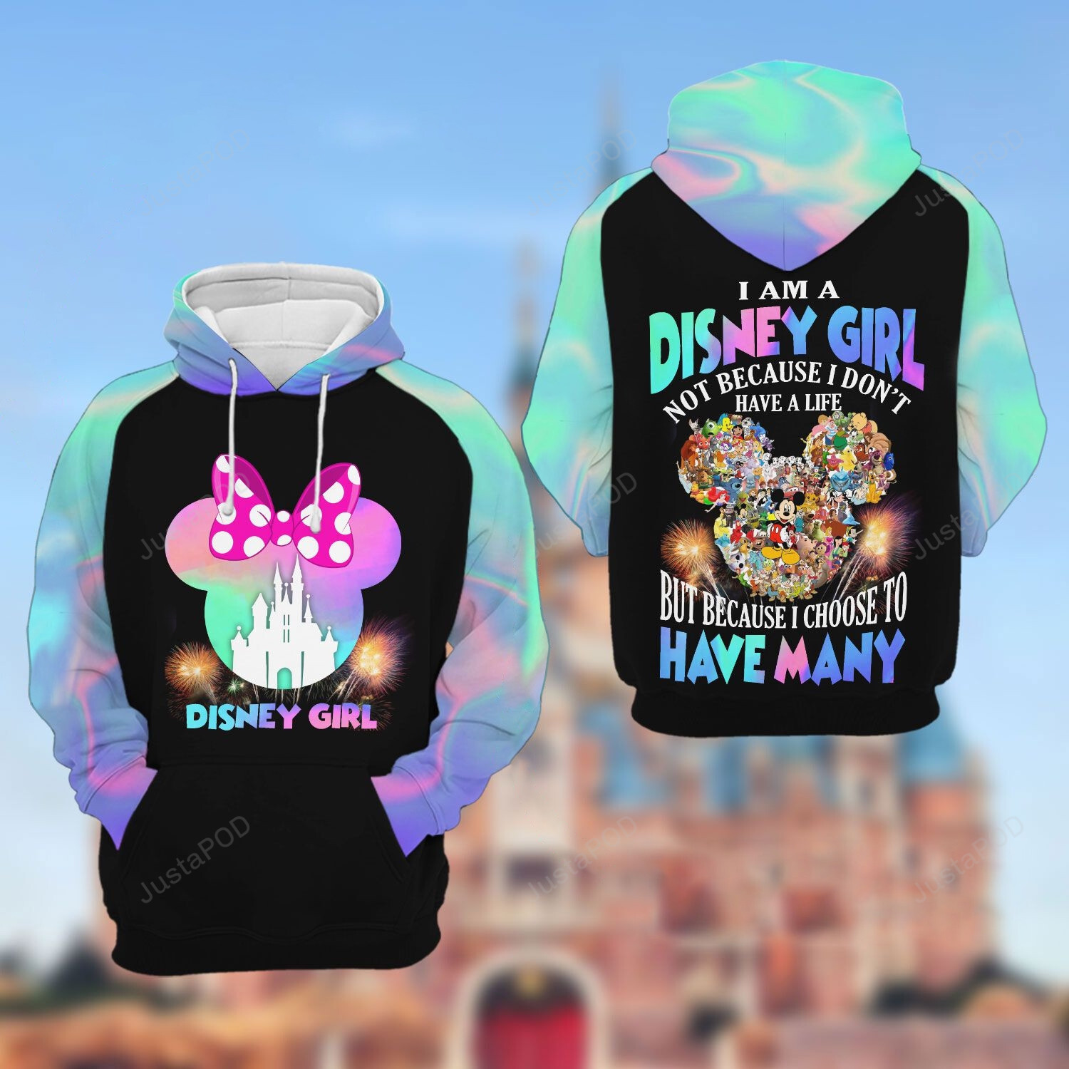 Personalized Disney Girl Custom Name 3d All Over Print Hoodie Zip-up Hoodie