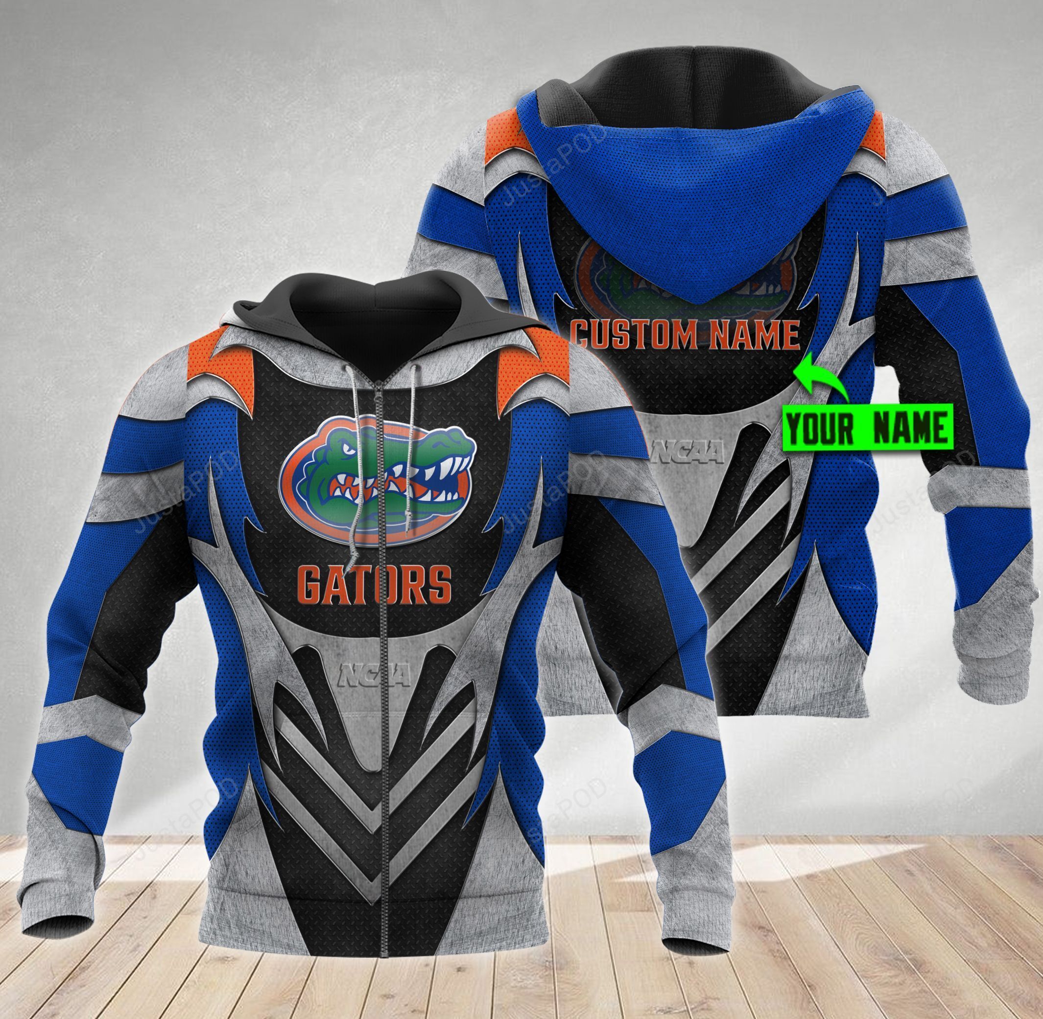 Personalized Florida Gators 3d Metal Hoodie Custom Name 3d All Over Printed Hoodie