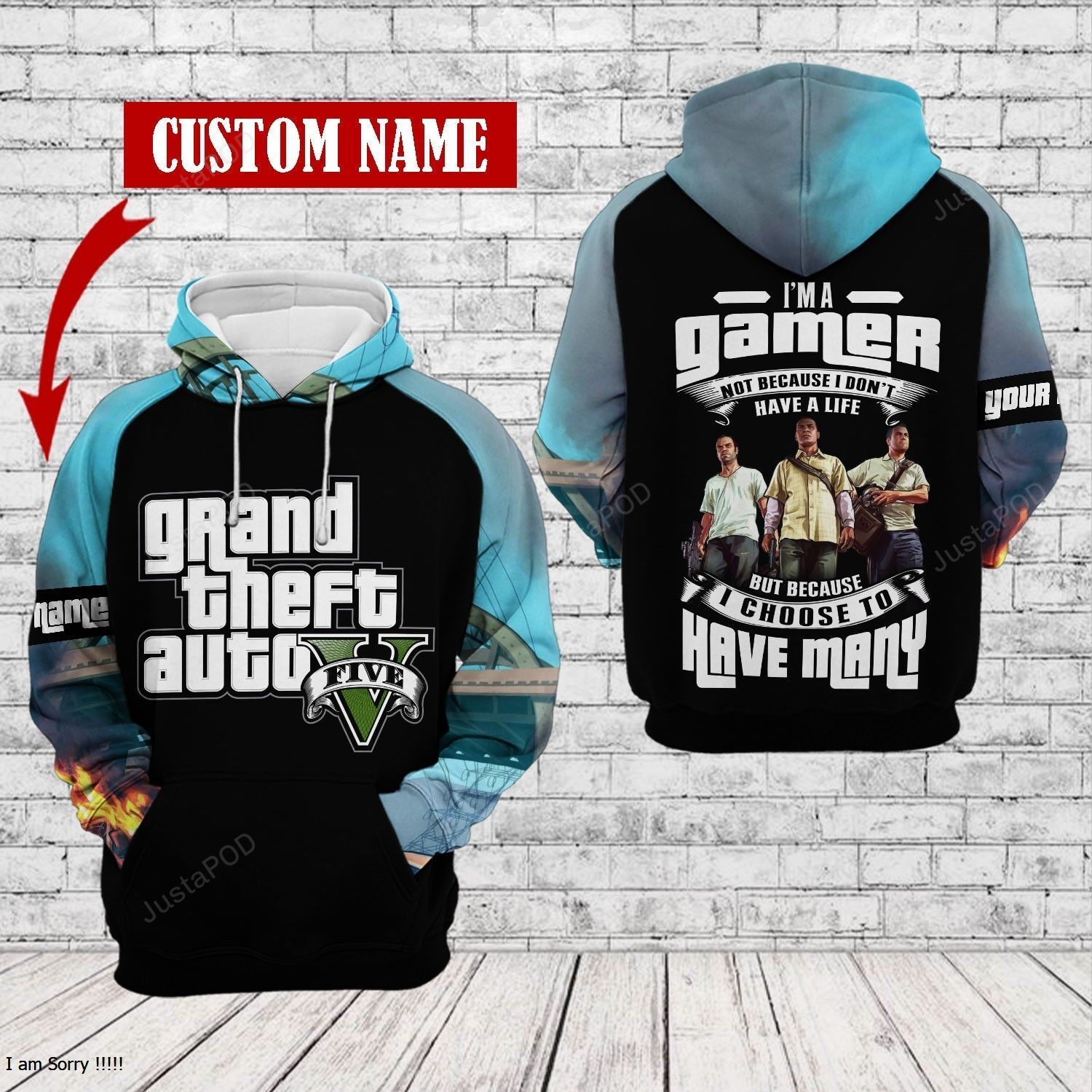 Personalized Grand Theft Auto V Im A Gamer 3d All Over Print Hoodie Zip-up Hoodie