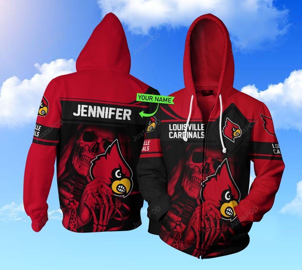 Personalized Louisville Cardinals Football Custom 3d All Over Print Hoodie