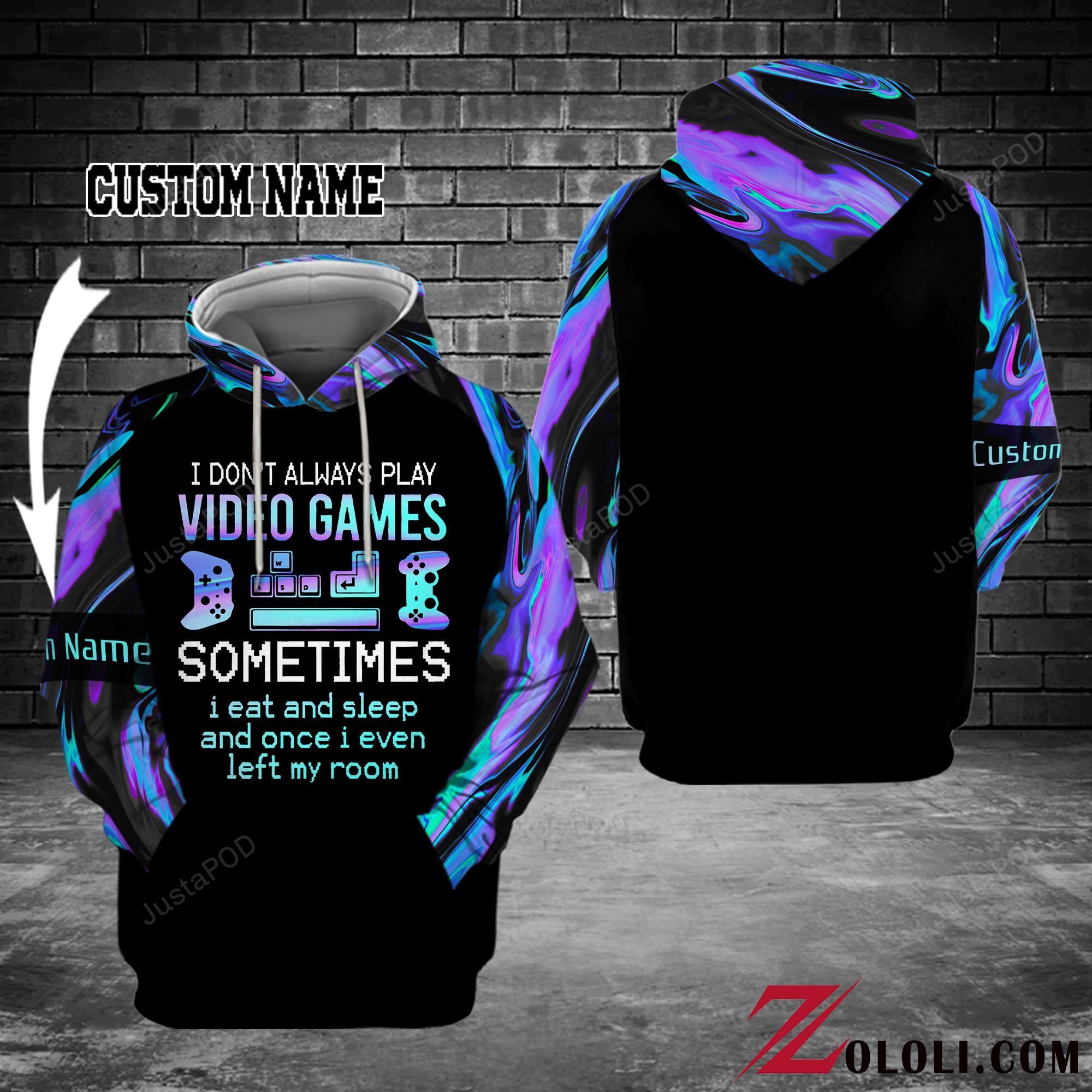 Personalized Love Hologram Video Games Custom 3d All Over Print Hoodie