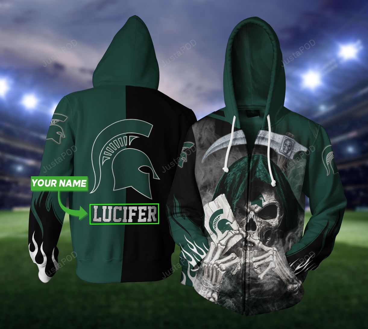 Personalized Michigan State Spartans Custom 3d All Over Print Hoodie