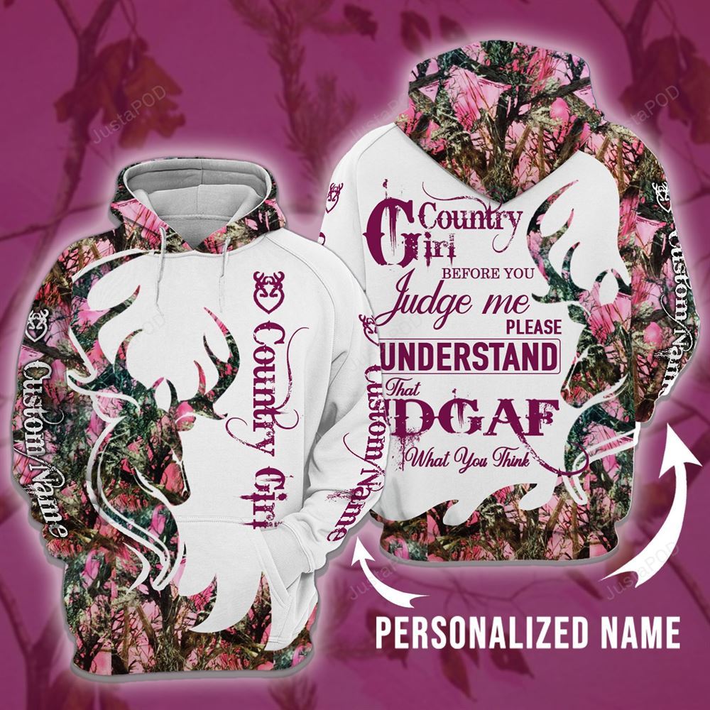 Personalized Name Country Girl All Over Printed Hoodie