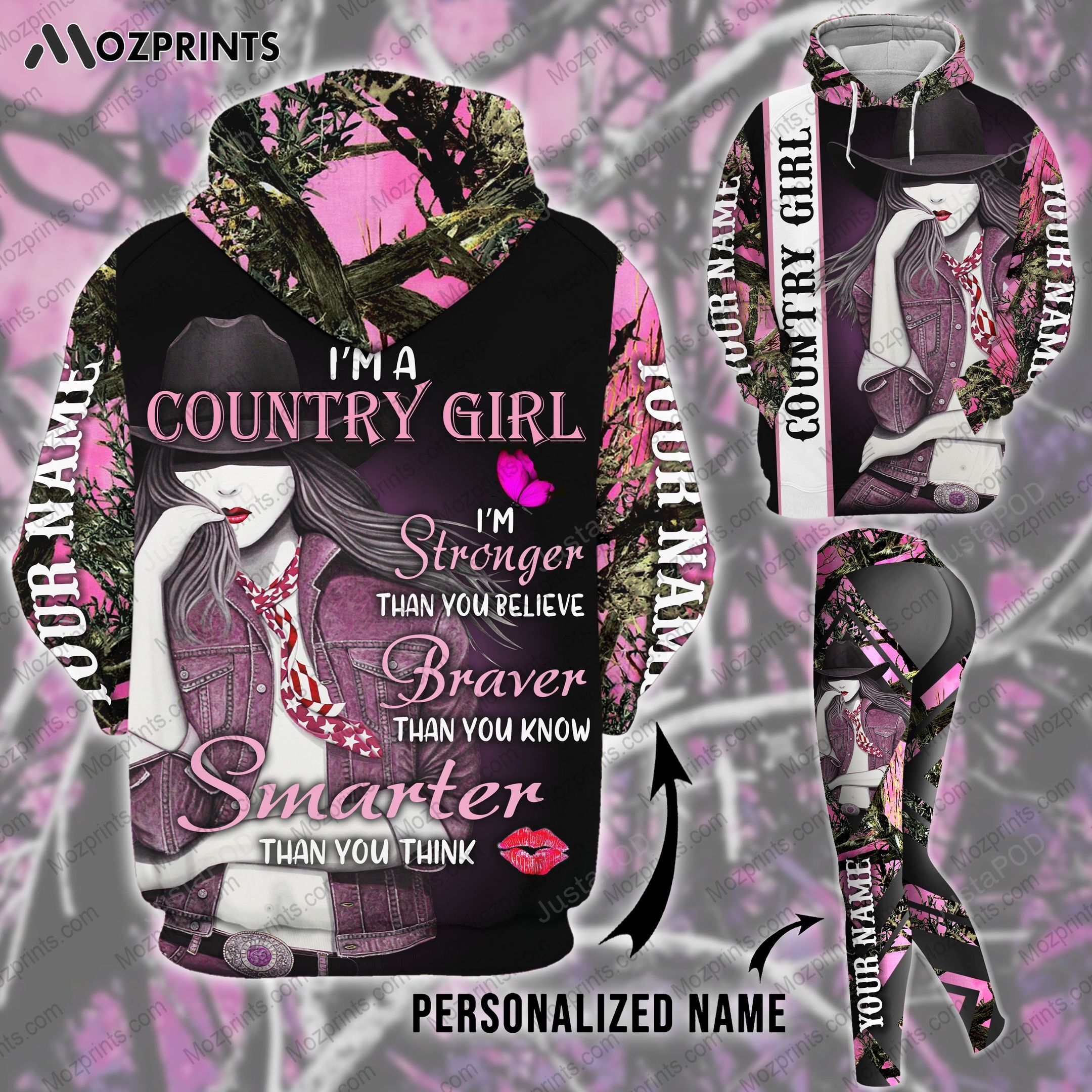 Personalized Name Country Girl Hoodie And Legging Ver 3