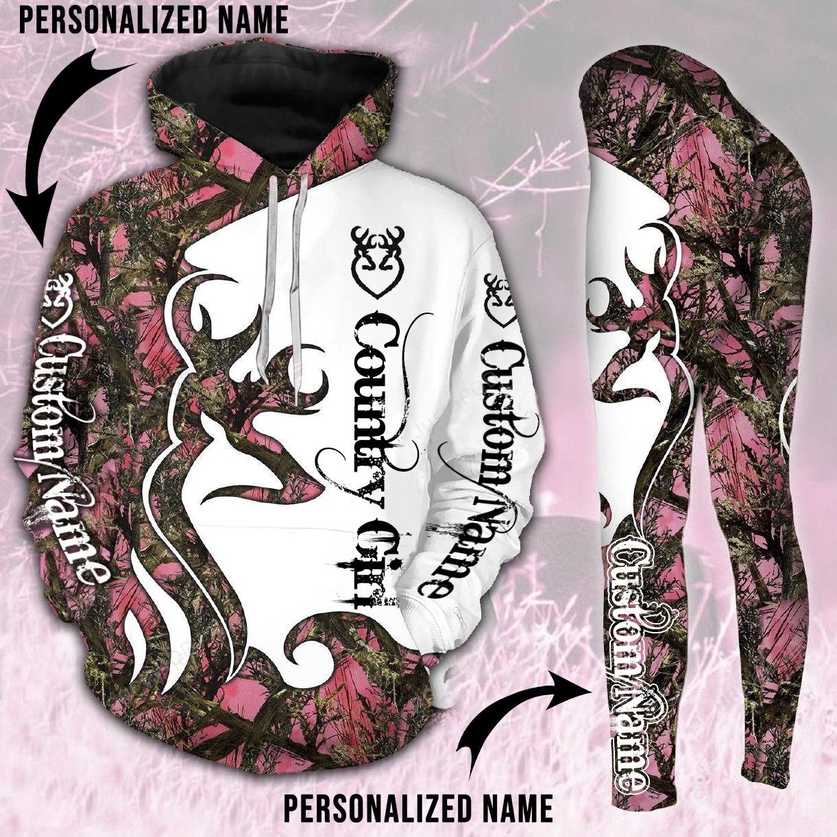 Personalized Name Country Girl Hoodie And Leging All Over Printed 01