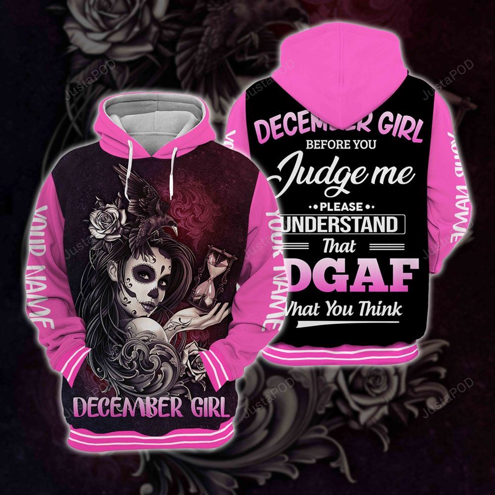 Personalized Name December Girl Hoodie All Over Printed 01