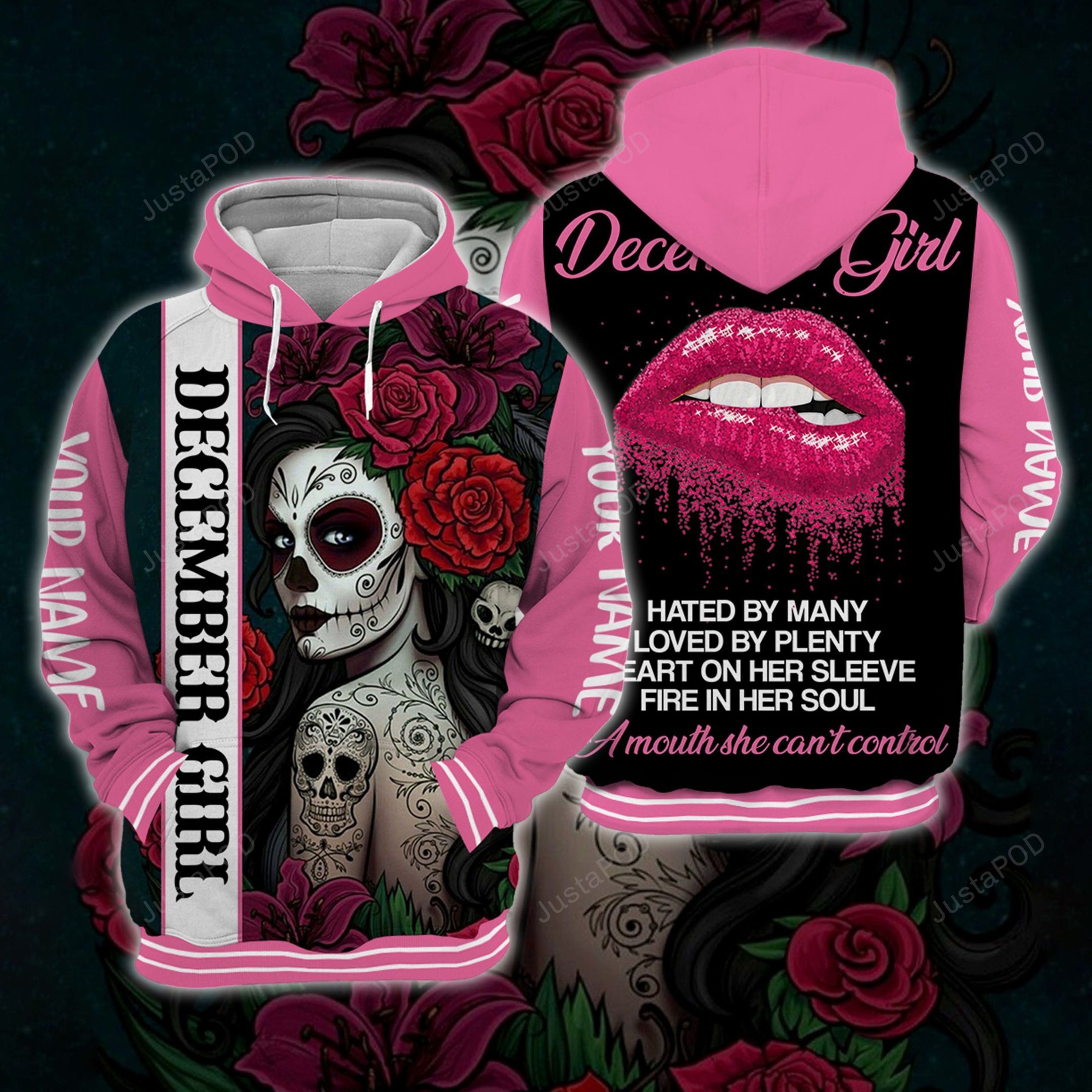 Personalized Name December Girl Hoodie All Over Printed 02