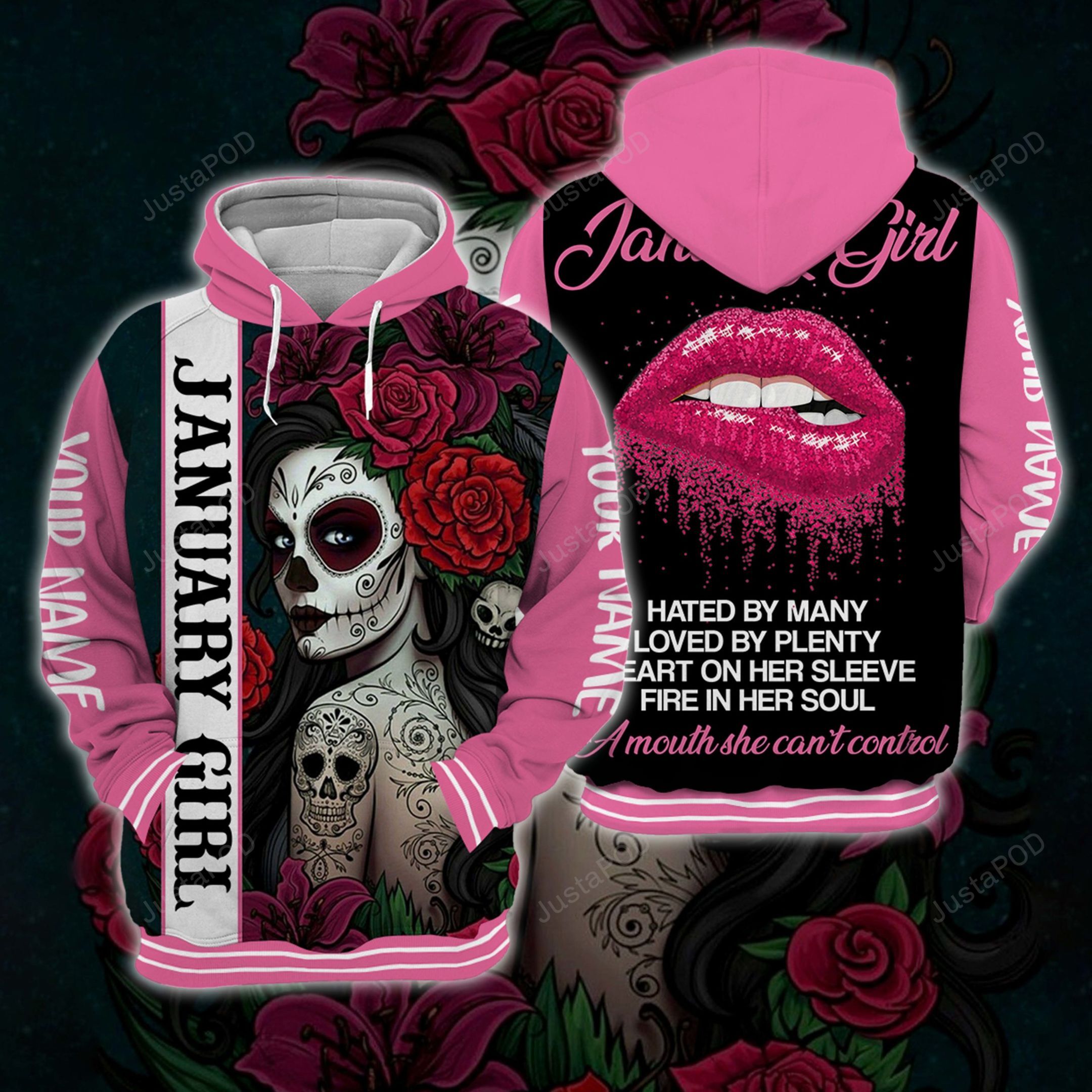 Personalized Name January Girl Hoodie All Over Printed 02-trungten-cb5ll