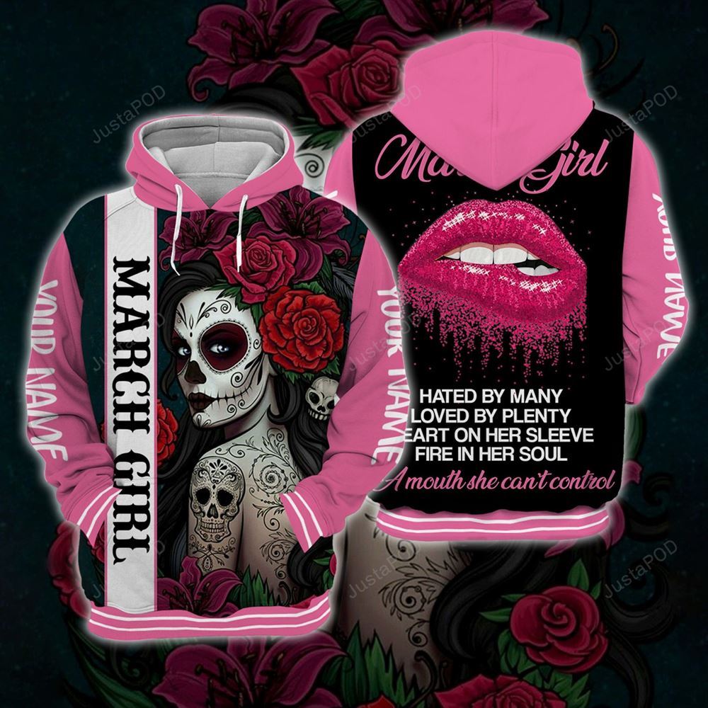 Personalized Name March Girl Hoodie All Over Printed 02