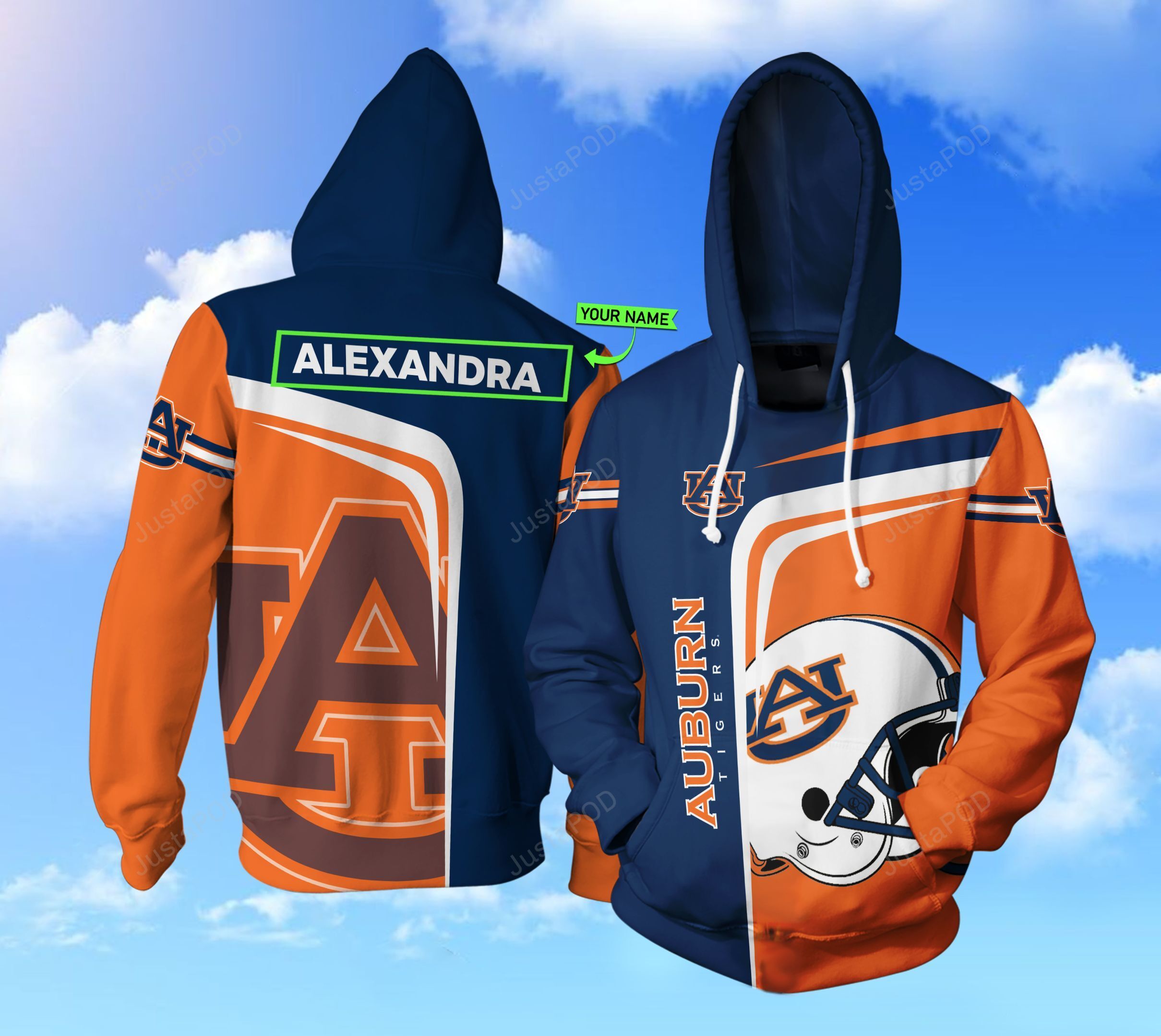 Personalized Ncaa Auburn Tigers Football Custom Name 3d All Over Print Hoodie