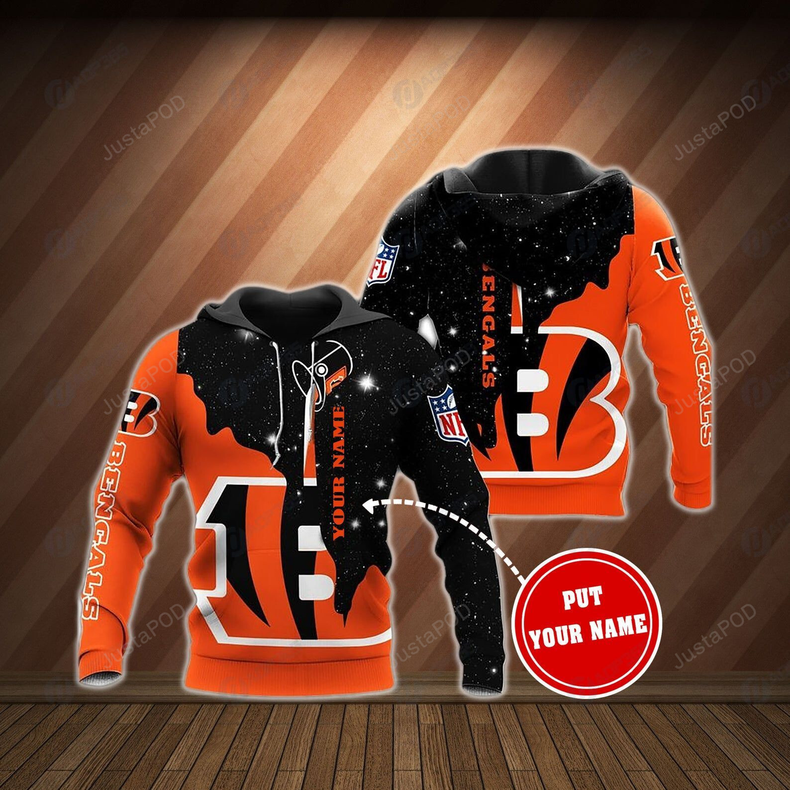 Personalized Nfl Cincinnati Bengals Custom 3d All Over Print Hoodie