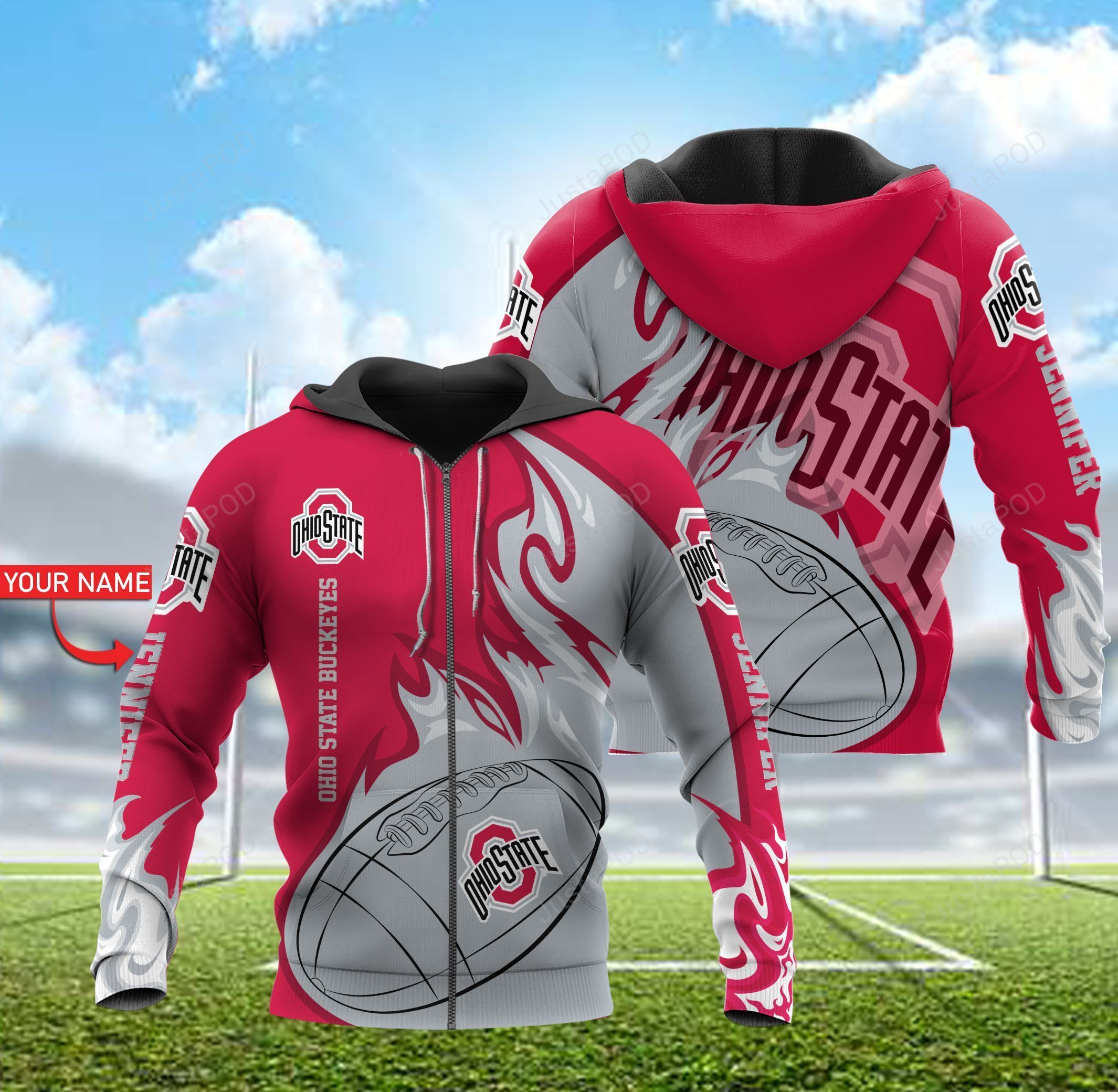 Personalized Ohio State Buckeyes Custom 3d All Over Print Hoodie