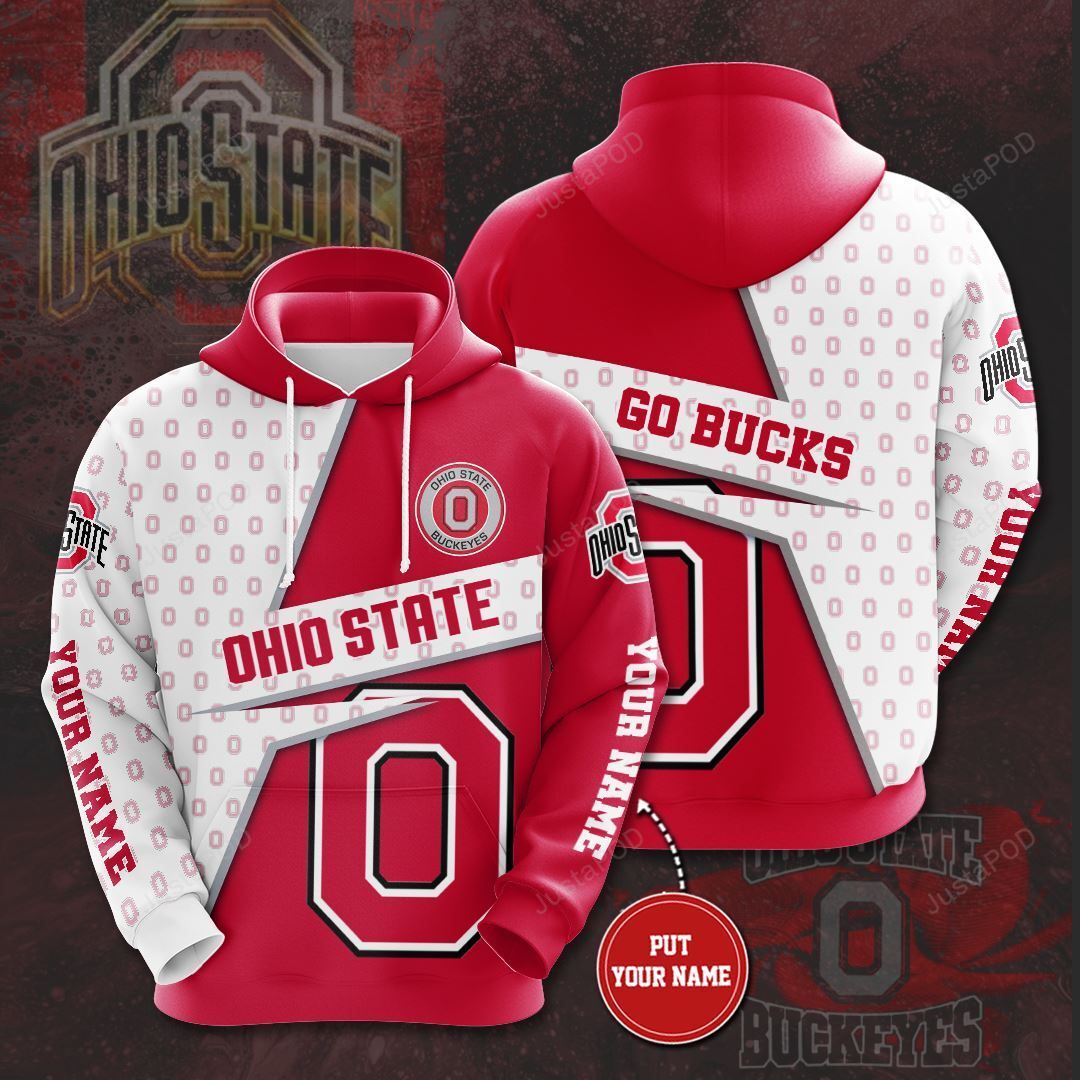 Personalized Ohio State Buckeyes Custom Name 3d All Over Print Hoodie