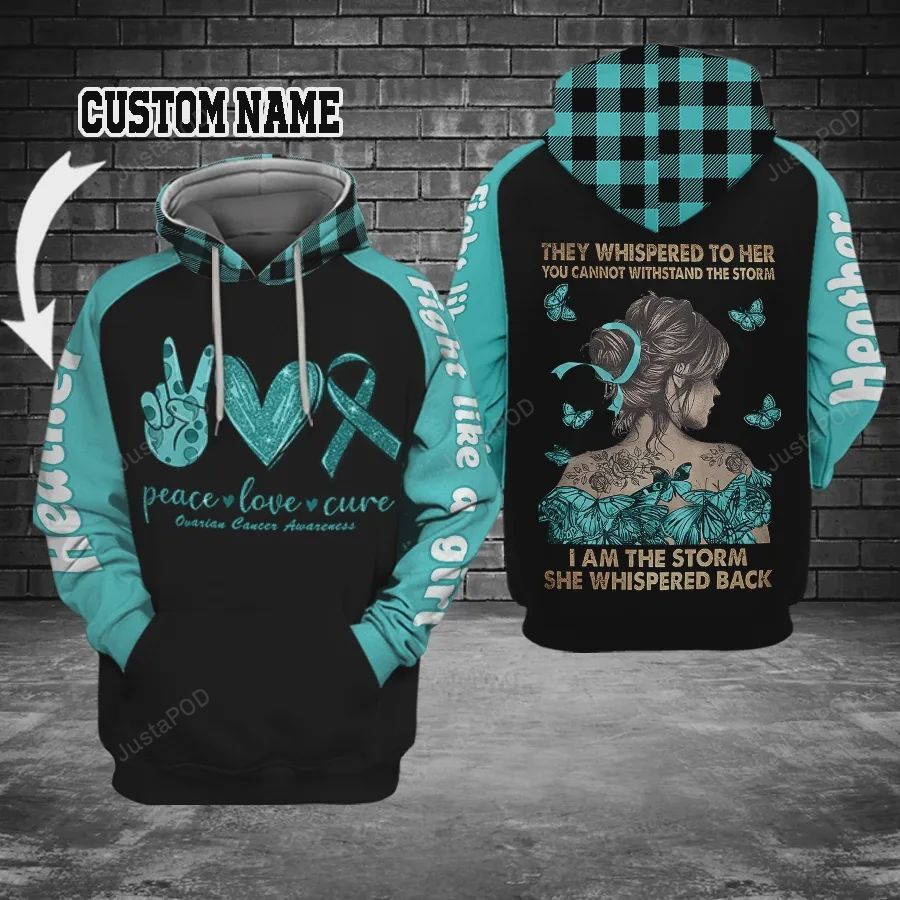 Personalized Ovarian Cancer Awareness Custom Name 3d All Over Print Hoodie Zip-up Hoodie